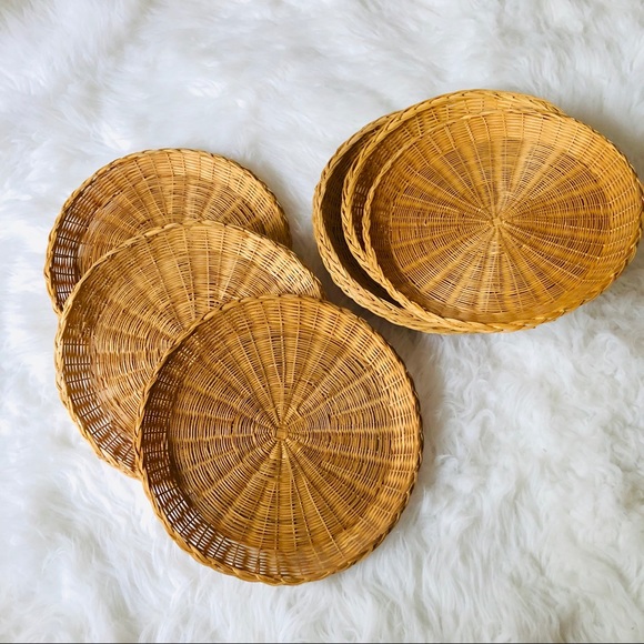 SET Of 3 Boho Wicker Decorative Baskets - Picture 7 of 8